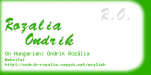 rozalia ondrik business card