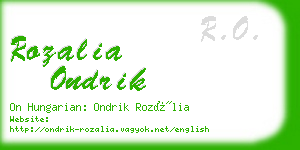 rozalia ondrik business card